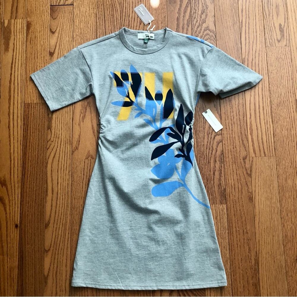 Anthropologie Daily Practice Gray Floral Mini
T-Shirt Dress Women’s Size XS NWT - Picture 12 of 12